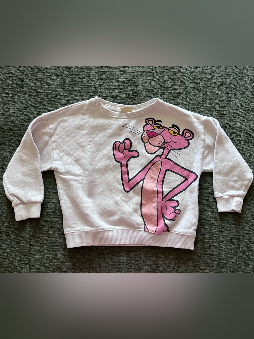 Zara White Kids Sweatshirt with Pink Panther Graphic